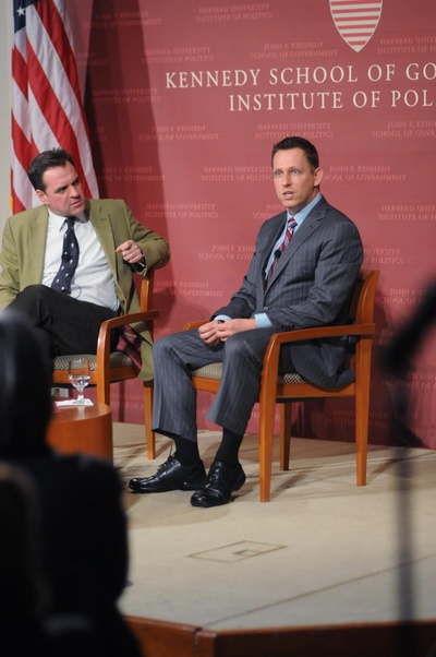 Peter Thiel, Paypal Founder and Facebook's Board of Directors Member, Speaks at the IOP Peter Thiel, Paypal Founder and Facebook's Board of Directors Member, Speaks at the IOP